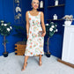 Sorcha Pleated Midi Dress Floral Cream