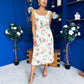 Sorcha Pleated Midi Dress Floral Cream