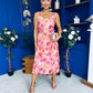 Sorcha Pleated Midi Dress Floral Pink