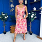 Sorcha Pleated Midi Dress Floral Pink