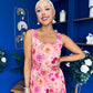 Sorcha Pleated Midi Dress Floral Pink