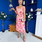 Sorcha Pleated Midi Dress Floral Pink