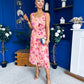 Sorcha Pleated Midi Dress Floral Pink