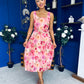Sorcha Pleated Midi Dress Floral Pink