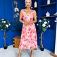 Sorcha Pleated Midi Dress Floral Pink