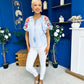 Paulette Embroidered Top Blue