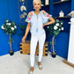 Paulette Embroidered Top Blue