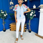 Paulette Embroidered Top Blue