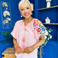 Paulette Embroidered Top Pink
