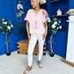 Paulette Embroidered Top Pink