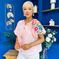 Paulette Embroidered Top Pink