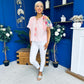Paulette Embroidered Top Pink