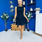Codi Boat Neck Low Back Mini Dress Black