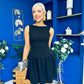 Codi Boat Neck Low Back Mini Dress Black