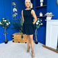 Codi Boat Neck Low Back Mini Dress Black