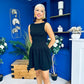 Codi Boat Neck Low Back Mini Dress Black