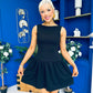 Codi Boat Neck Low Back Mini Dress Black