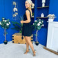 Codi Boat Neck Low Back Mini Dress Black