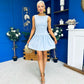 Codi Boat Neck Low Back Mini Dress Sky Blue