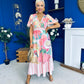 Farra Banded Midi Dress Floral Pink