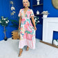 Farra Banded Midi Dress Floral Pink