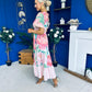 Farra Banded Midi Dress Floral Pink