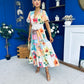 Farra Banded Midi Dress Floral Pastel