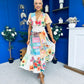 Farra Banded Midi Dress Floral Pastel