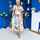 Farra Banded Midi Dress Floral Pastel