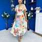 Farra Banded Midi Dress Floral Pastel