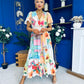 Farra Banded Midi Dress Floral Pastel