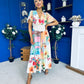 Farra Banded Midi Dress Floral Pastel