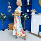 Farra Banded Midi Dress Floral Pastel