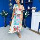 Farra Banded Midi Dress Floral Pastel