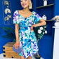 Nicola Sweetheart Neckline Mini Skater Dress Multi Floral