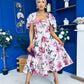 Abbey Detailed Occasion Midi Dress Floral