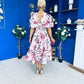 Abbey Detailed Occasion Midi Dress Floral