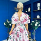 Abbey Detailed Occasion Midi Dress Floral
