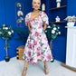 Abbey Detailed Occasion Midi Dress Floral
