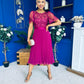 Pamela Sequin Bust Occasion Midi Dress Berry