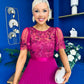 Pamela Sequin Bust Occasion Midi Dress Berry