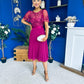 Pamela Sequin Bust Occasion Midi Dress Berry