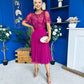 Pamela Sequin Bust Occasion Midi Dress Berry