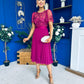 Pamela Sequin Bust Occasion Midi Dress Berry
