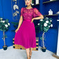 Pamela Sequin Bust Occasion Midi Dress Berry