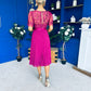 Pamela Sequin Bust Occasion Midi Dress Berry