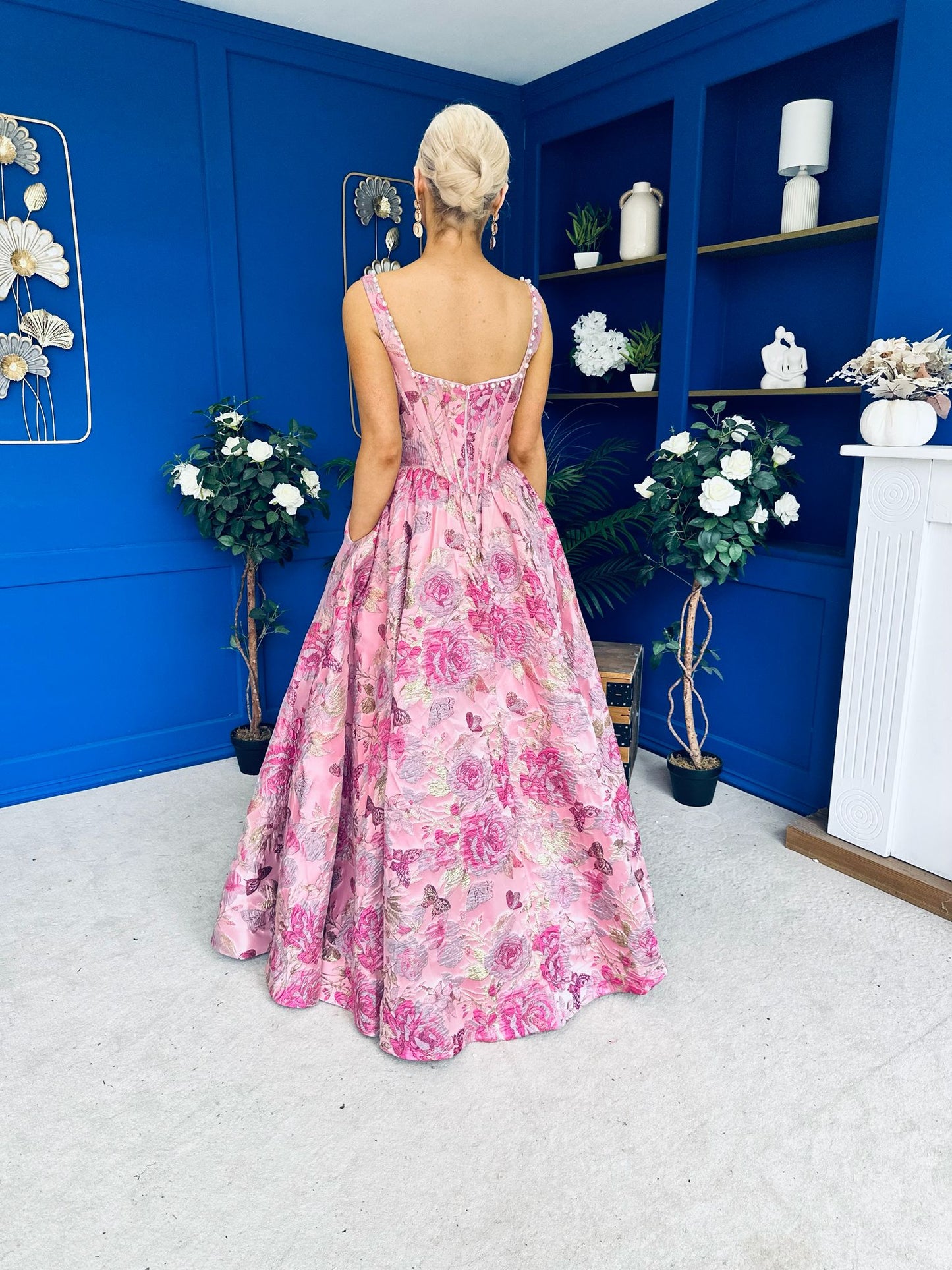 Giselle Embellished Occasion Maxi Dress Pink