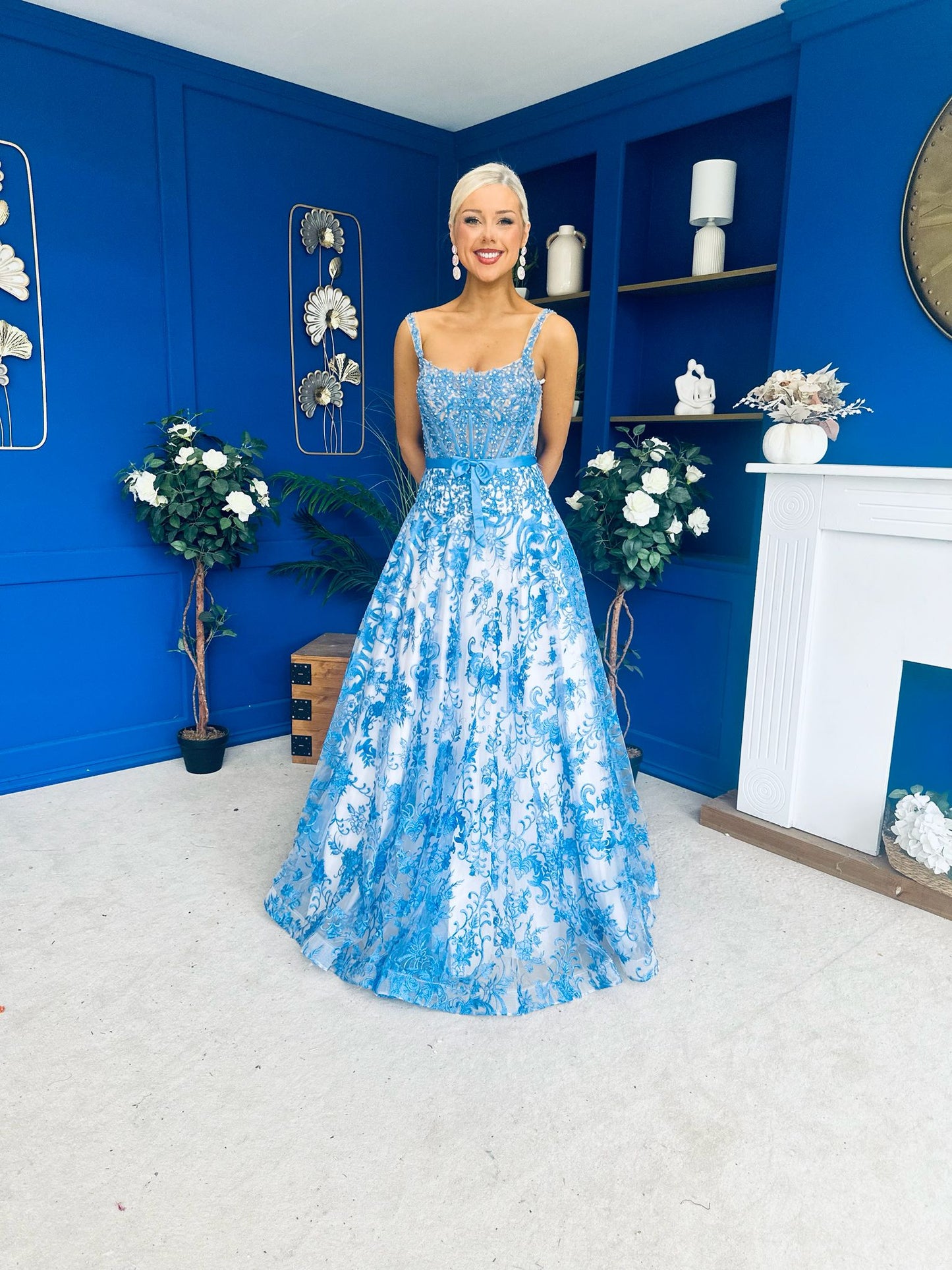 Isadora Embellished Occasion Maxi Dress Blue