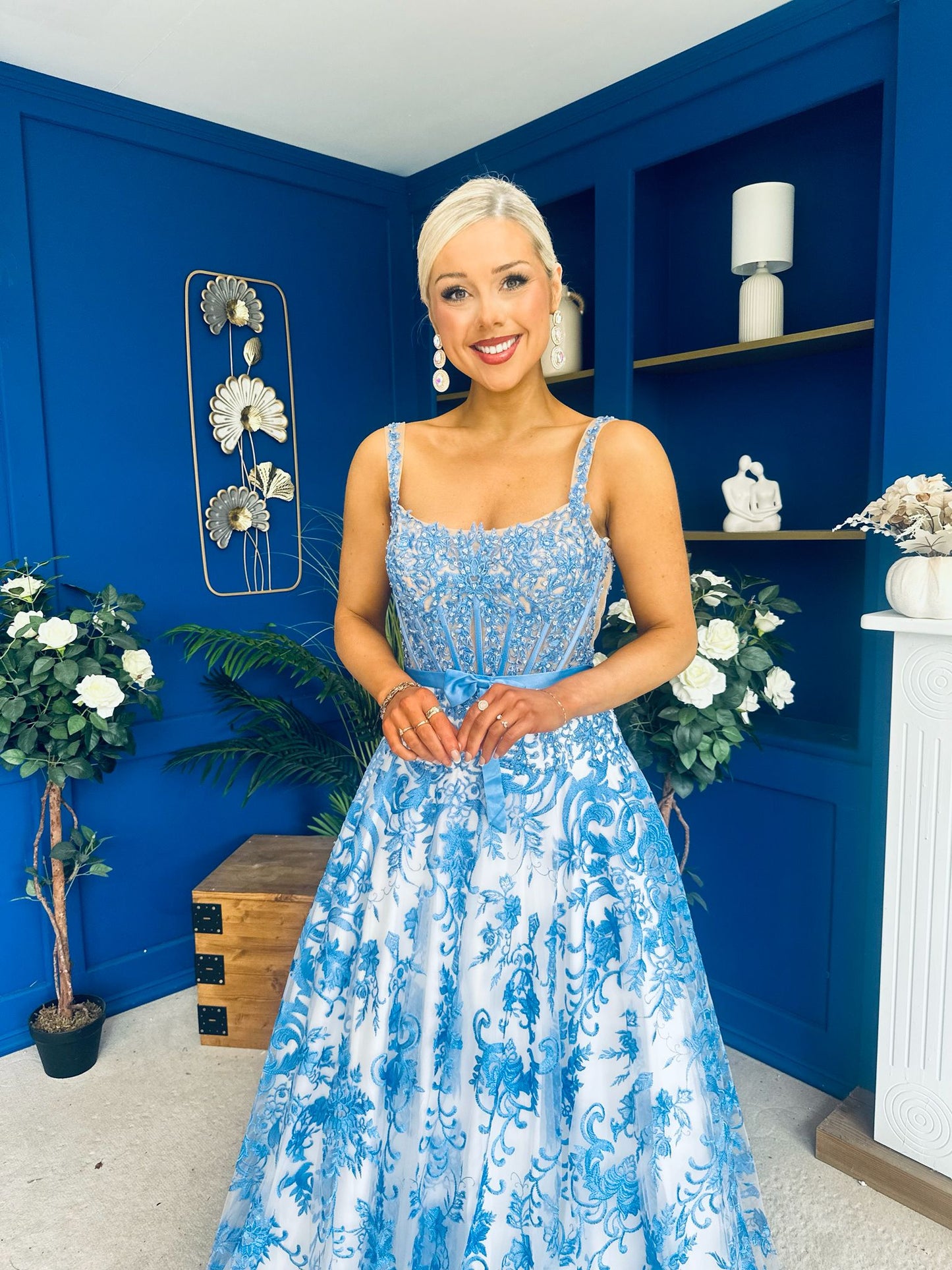 Isadora Embellished Occasion Maxi Dress Blue