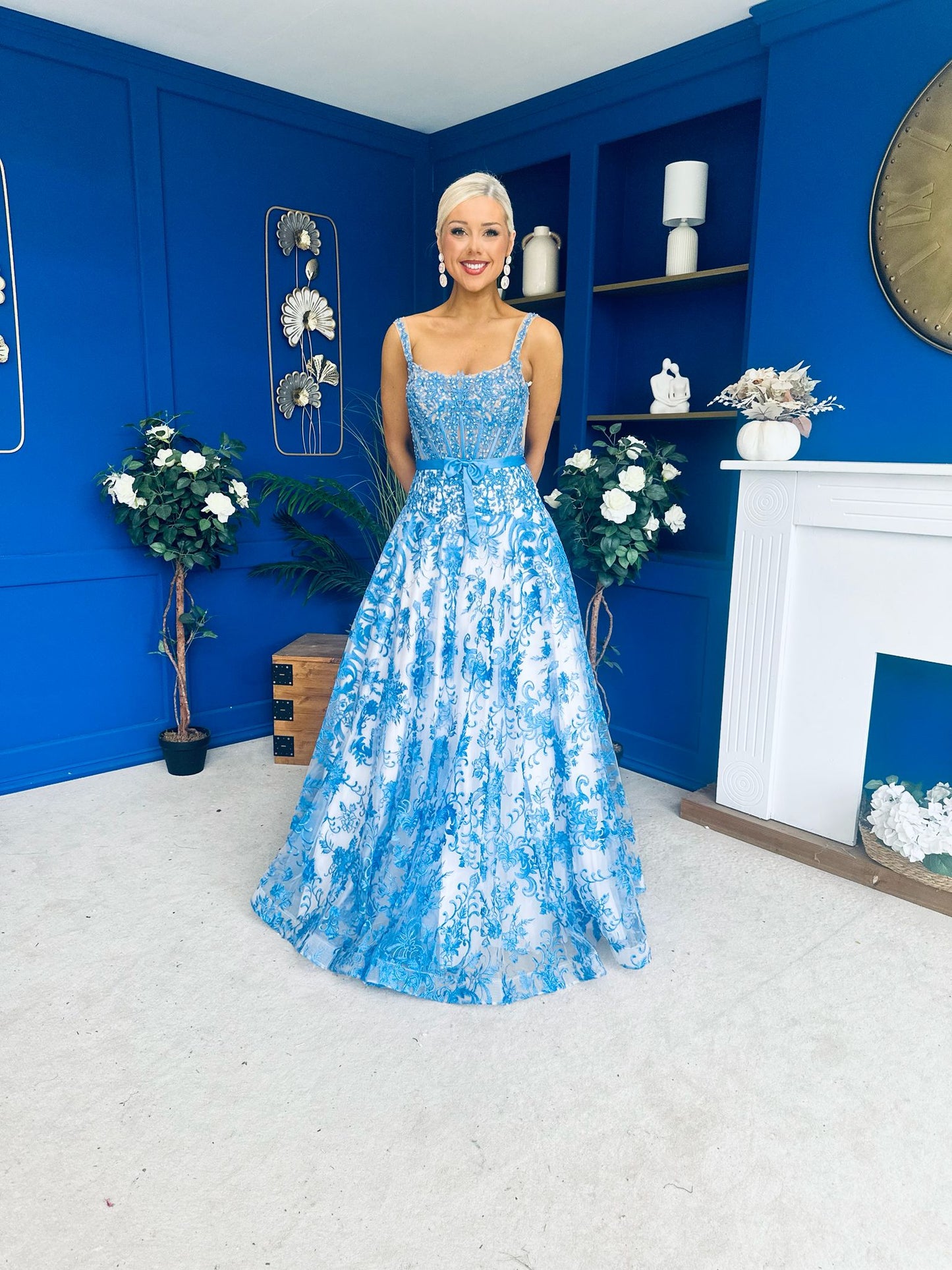 Isadora Embellished Occasion Maxi Dress Blue
